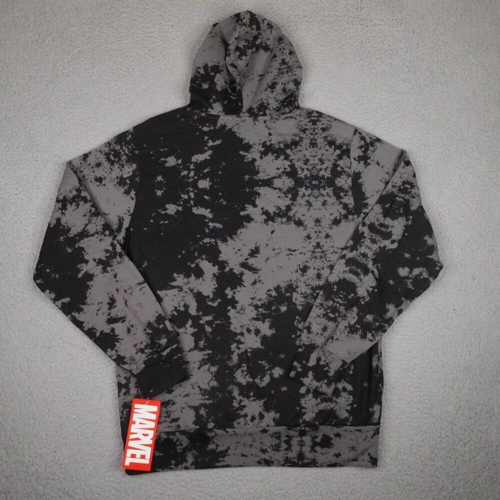 Marvel Black Panther Hoodie Men Medium Gray Tie Dye Wakanda Forever Pullover NWT - Picture 2 of 12